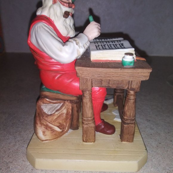 Norman Rockwell Checking His List Santa Christmas Figurine 1980 - Picture 2 of 5
